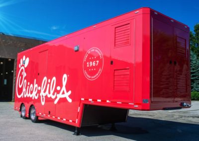Chick-fil-A 40' straight trailer mobile kitchen exterior