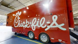 Chick-fil-A 40' straight trailer mobile kitchen exterior