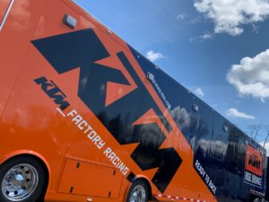 KTM North America Ride Orange Transporter exterior